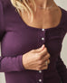 Women's Luxe Rib Square Neck Cardigan - Italian Plum